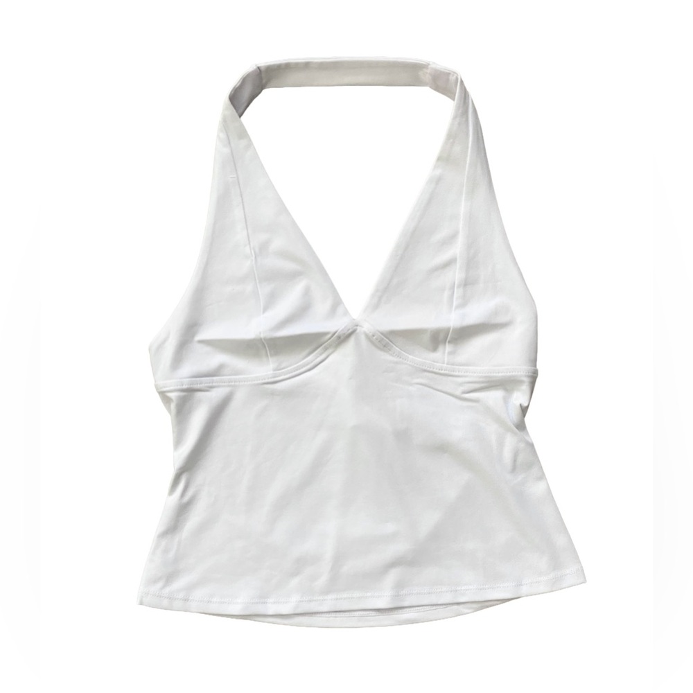 Free People “Have It All” Halter Top White Medium Crop Summer Festival Boho Chic